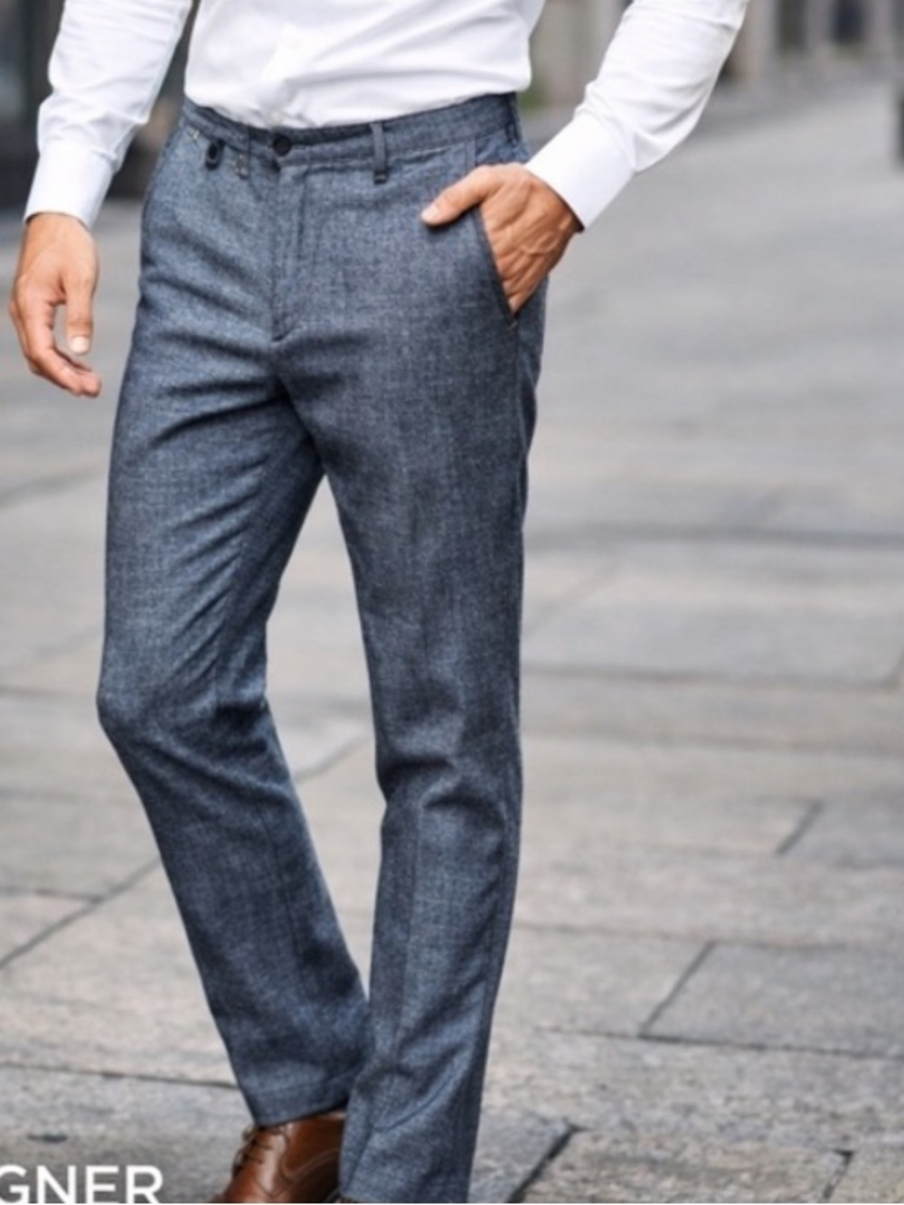 DONDUP Italy Denim Look Tailored Pants Slim Fit Designer Trousers,EUC, SIZE 35